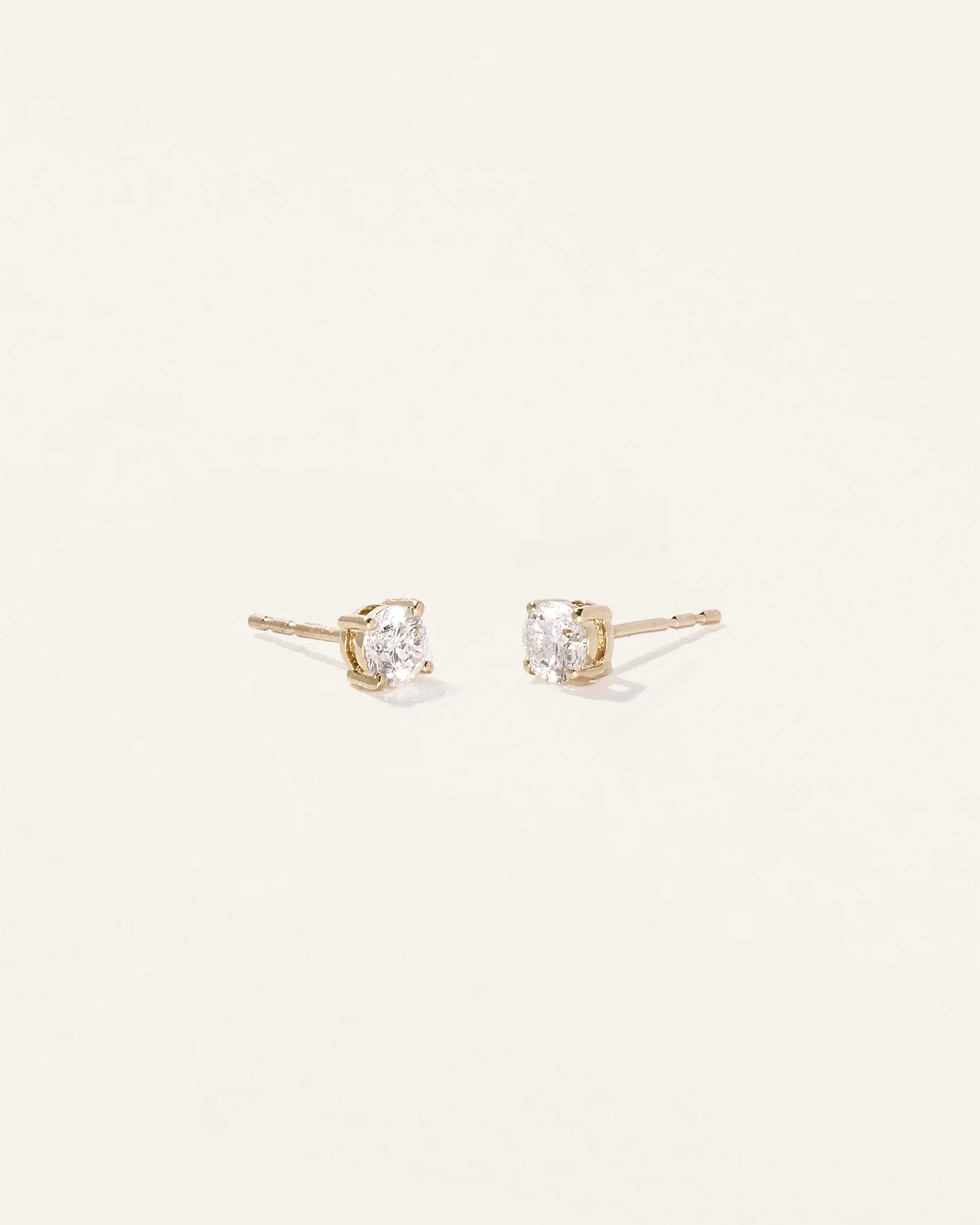 14k Gold Natural Diamond Solitaire Studs - 0.50ctw - One Size / Yellow Gold