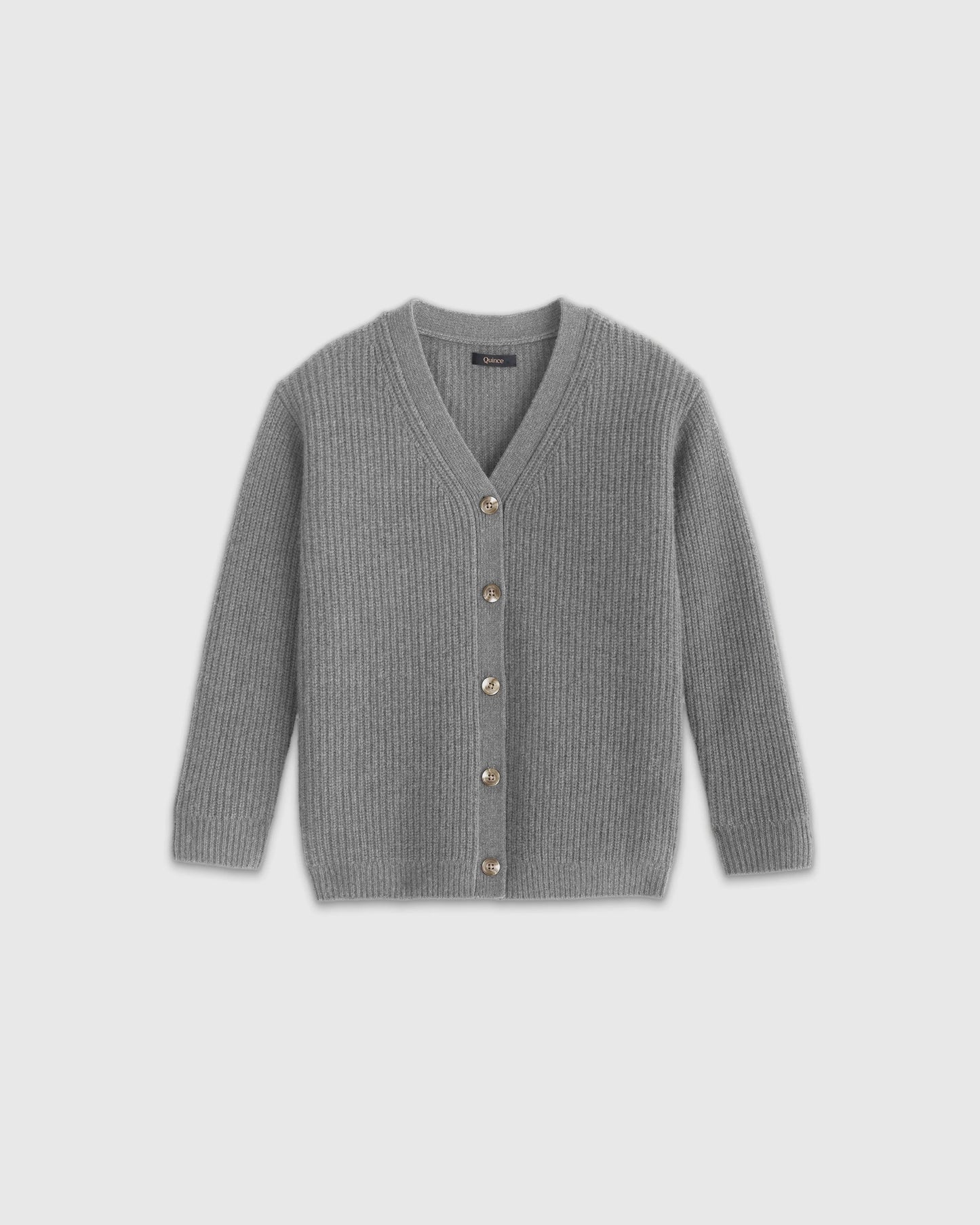 Washable Cashmere Oversized Fisherman Cardigan - 2T / Heather Grey