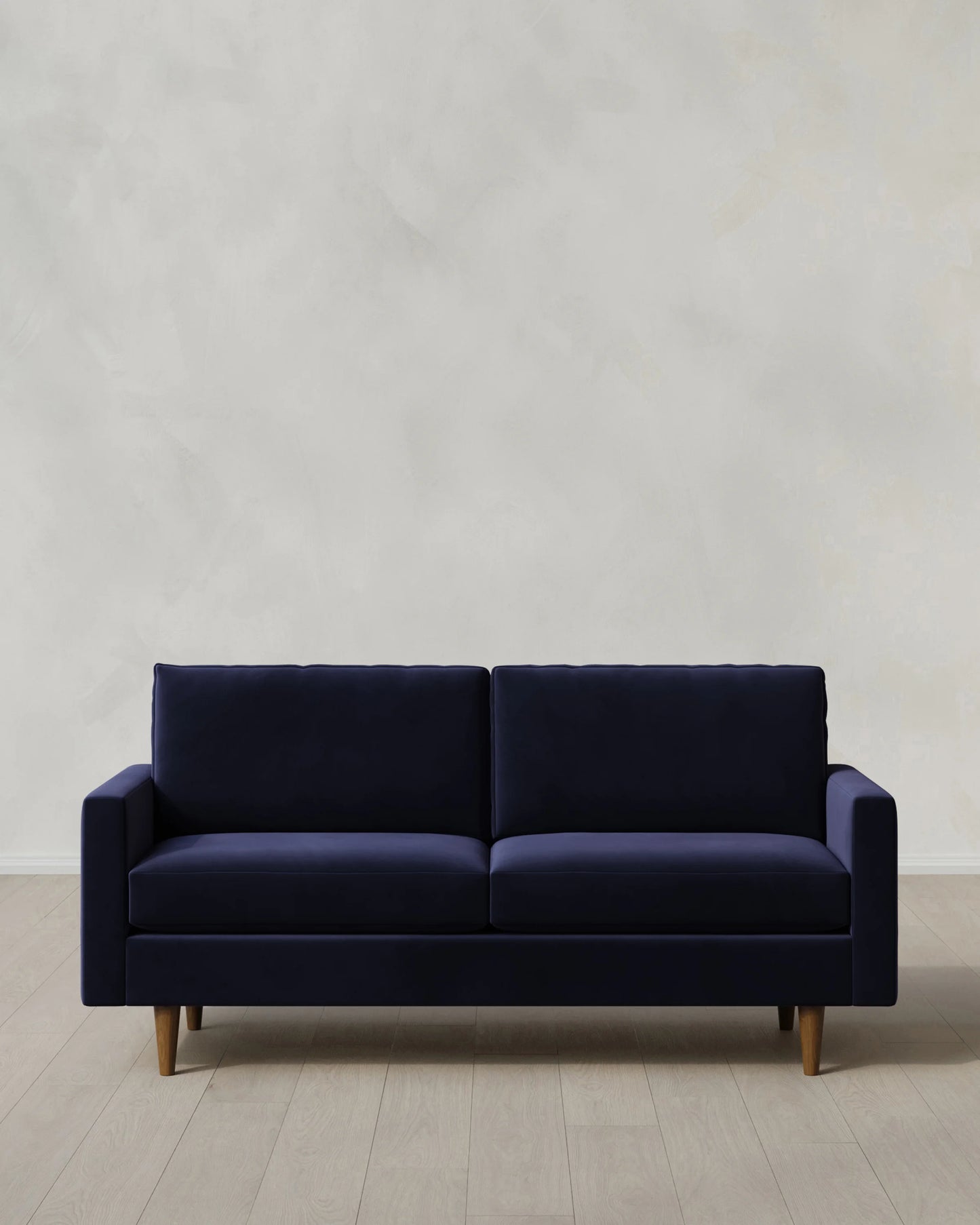 Atlas Midcentury Sofa in Performance Velvet - 6ft / Ivory
