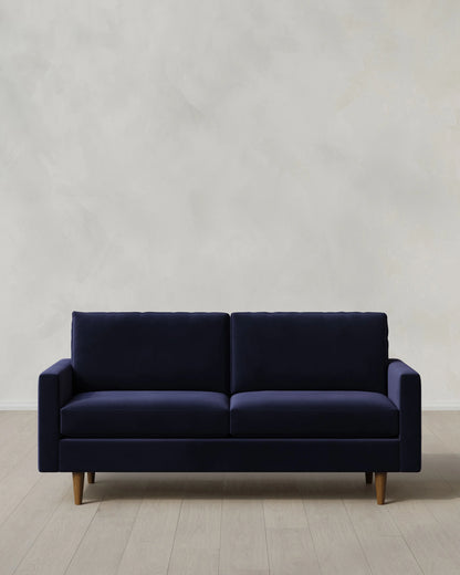 Atlas Midcentury Sofa in Performance Velvet - 6ft / Ivory