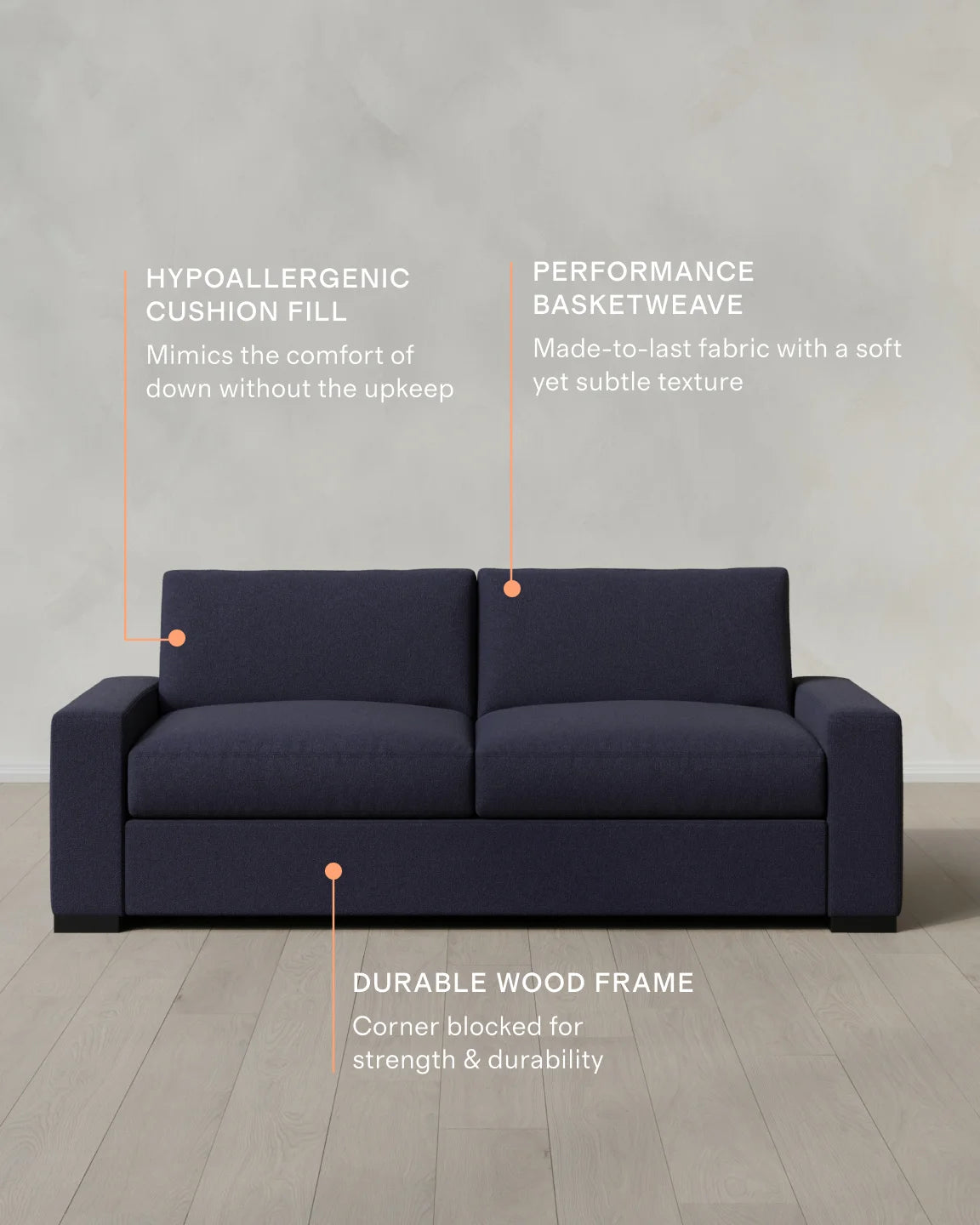 Stillman Sofa in Performance Basketweave - 7ft / Flax