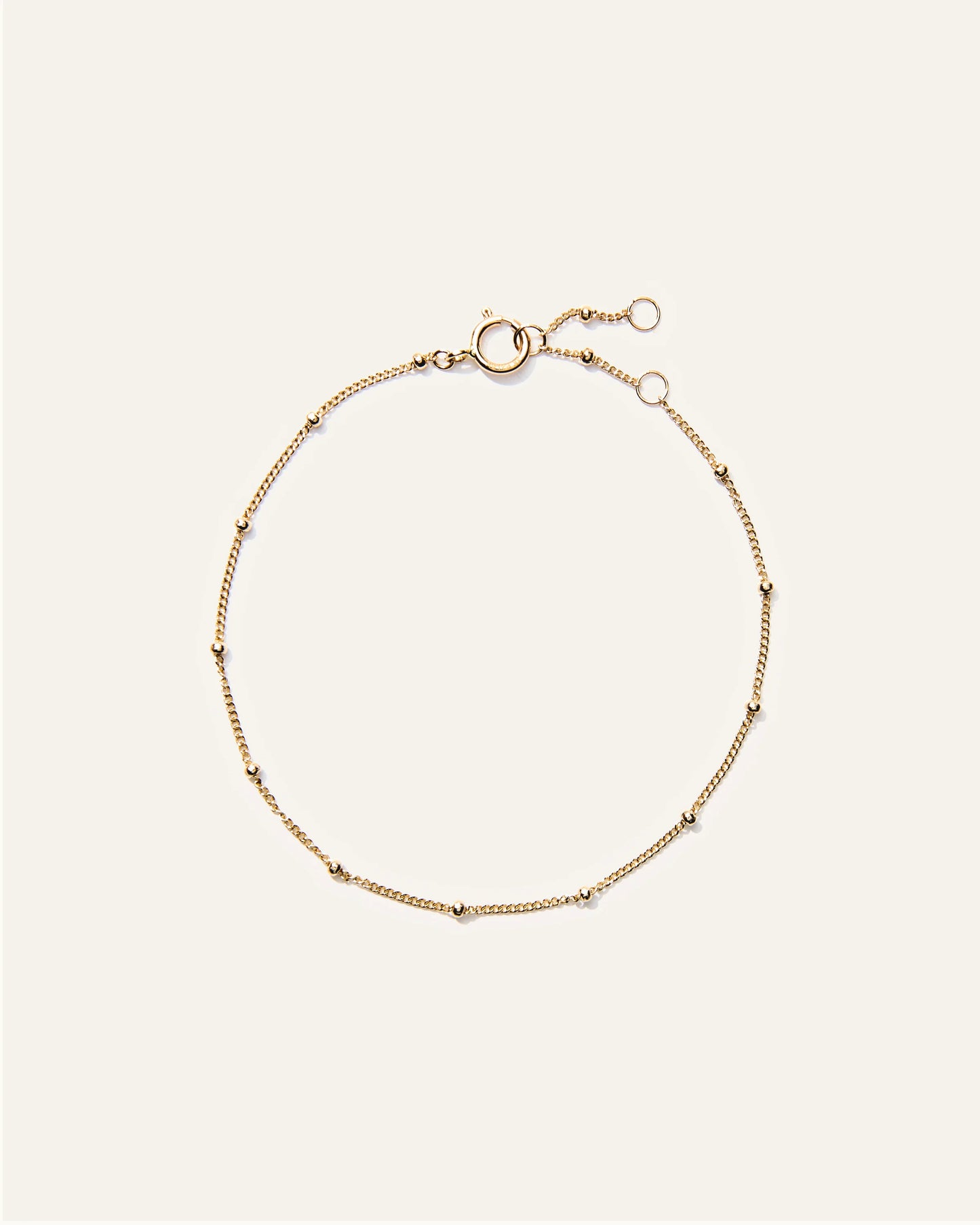 14K Gold Bead Station Bracelet - One Size / Yellow Gold