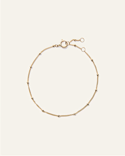 14K Gold Bead Station Bracelet - One Size / Yellow Gold