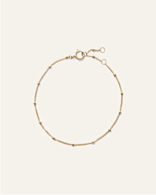 14K Gold Bead Station Bracelet - One Size / Yellow Gold
