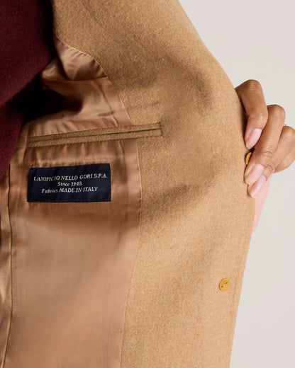 Italian Wool Stand Collar Blazer - XS / Warm Camel