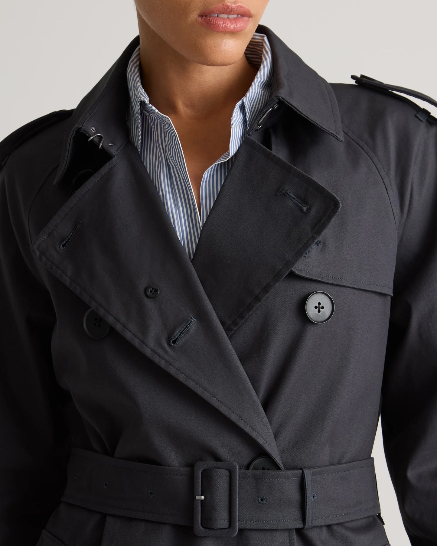 Comfort Stretch Long Trench Coat - XS / Dark Khaki