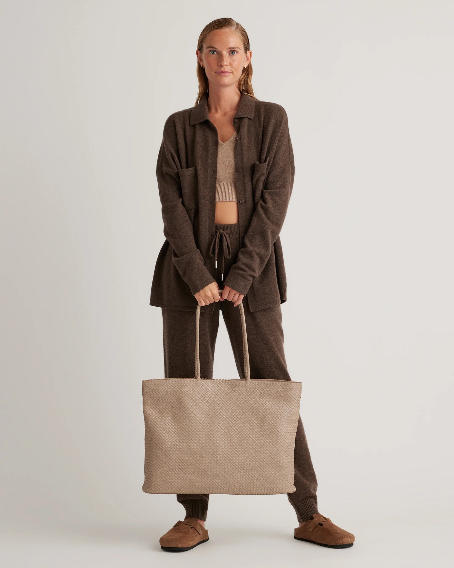 Siena Handwoven Tote - One Size / Taupe