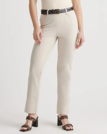 Ultra-Stretch Ponte Straight Leg 4-Pocket Pants - XS / Navy