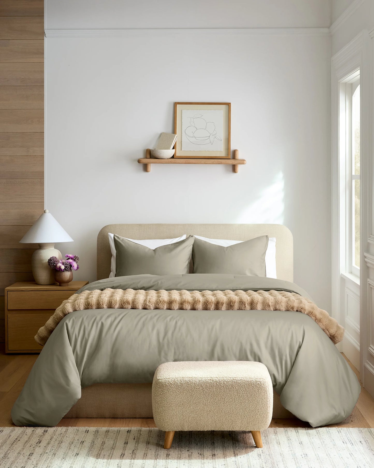 Organic Cotton Sateen Sham Set - Standard / Mineral