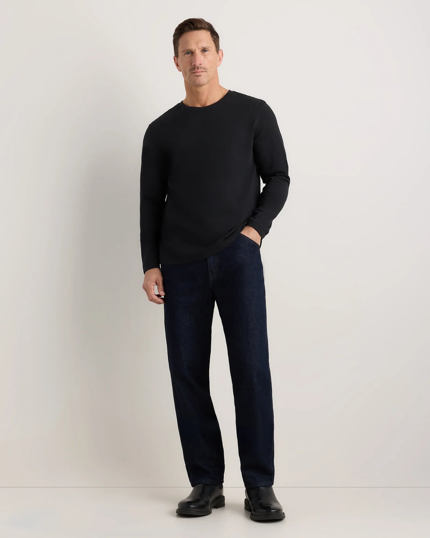 100% Organic Cotton Slub Long Sleeve Tee - S / Classic White