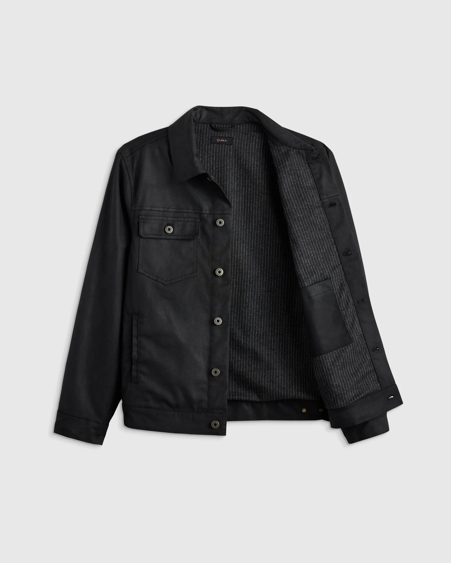 Organic Waxed Canvas Trucker Jacket - S / Black