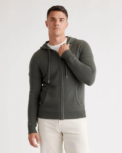 Mongolian Cashmere Full-Zip Hoodie - S / Teak