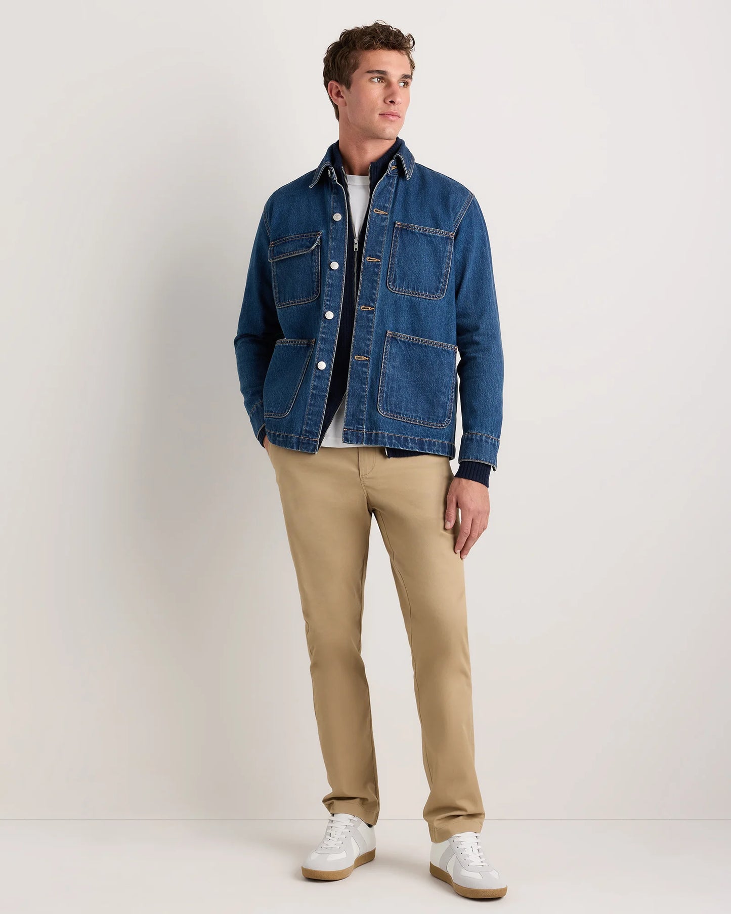 Organic Cotton Stretch Chino Pants - Straight - 30X30 / Stone