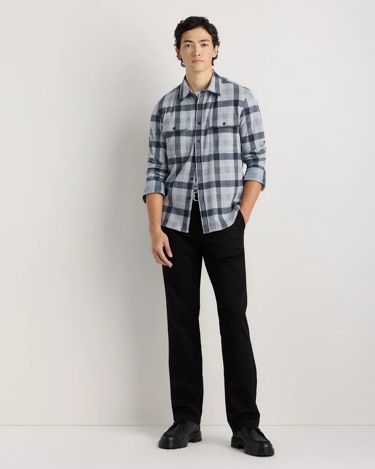 Stretch Sweater Fleece Shirt - S / Off-White