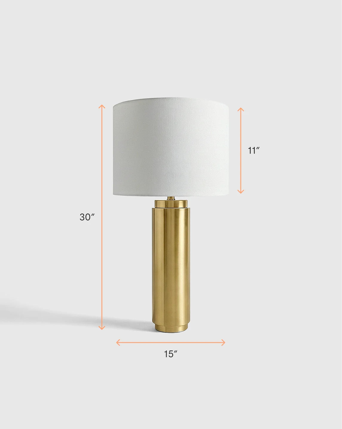 Cylindrical Iron Table Lamp - One Size / Brass
