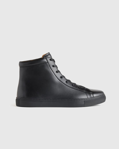 Italian Leather High Top Everyday Sneaker - 7 / White
