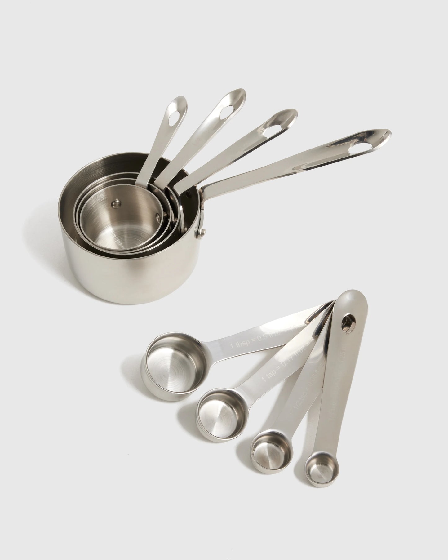 Stainless Steel Measuring Cups & Spoons Set - One Size / No Color