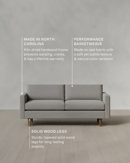 Atlas Midcentury Sofa in Performance Basketweave - 6ft / Navy