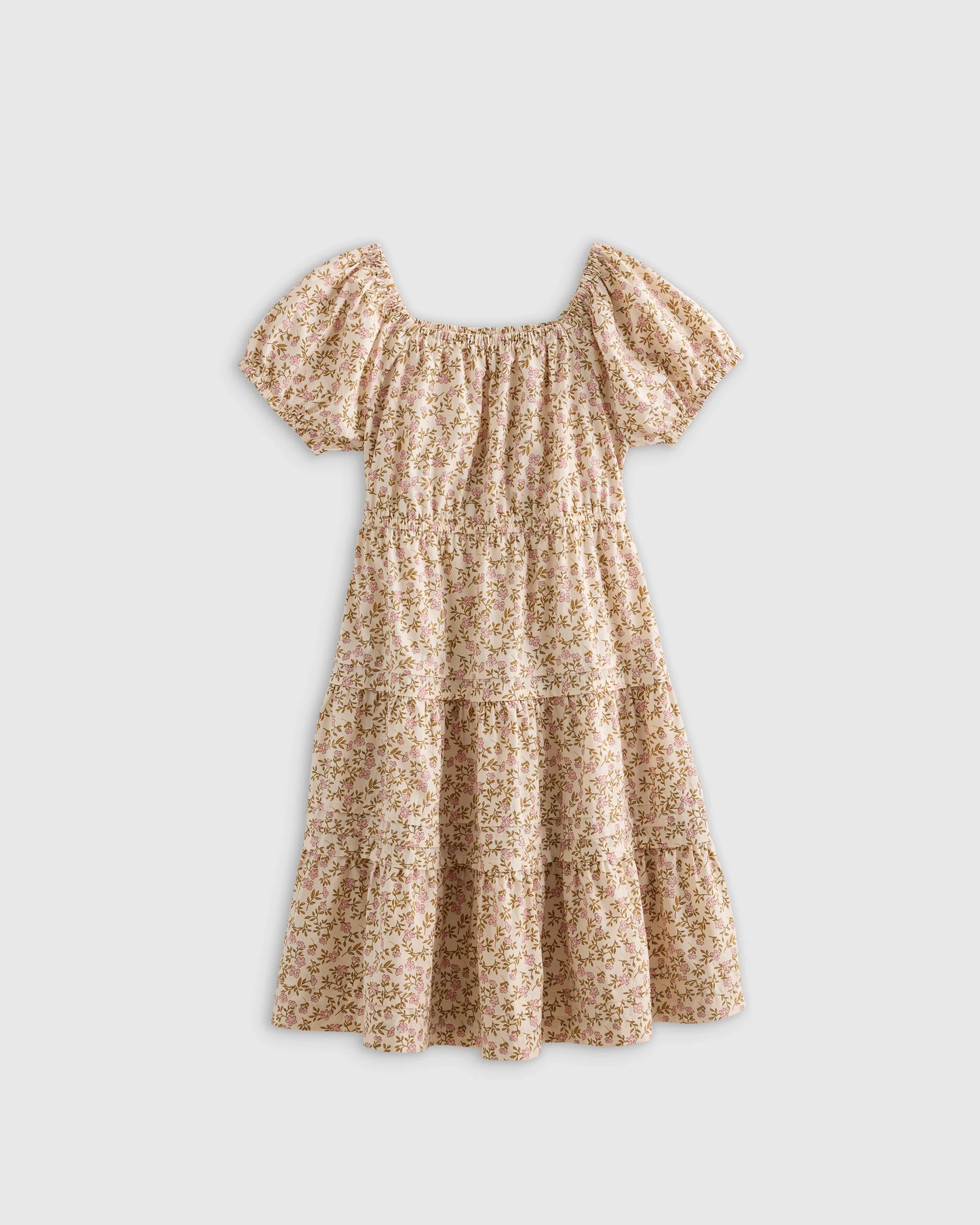 100% Organic Cotton Poplin Tiered Dress - 2T / Wildflower Botanical
