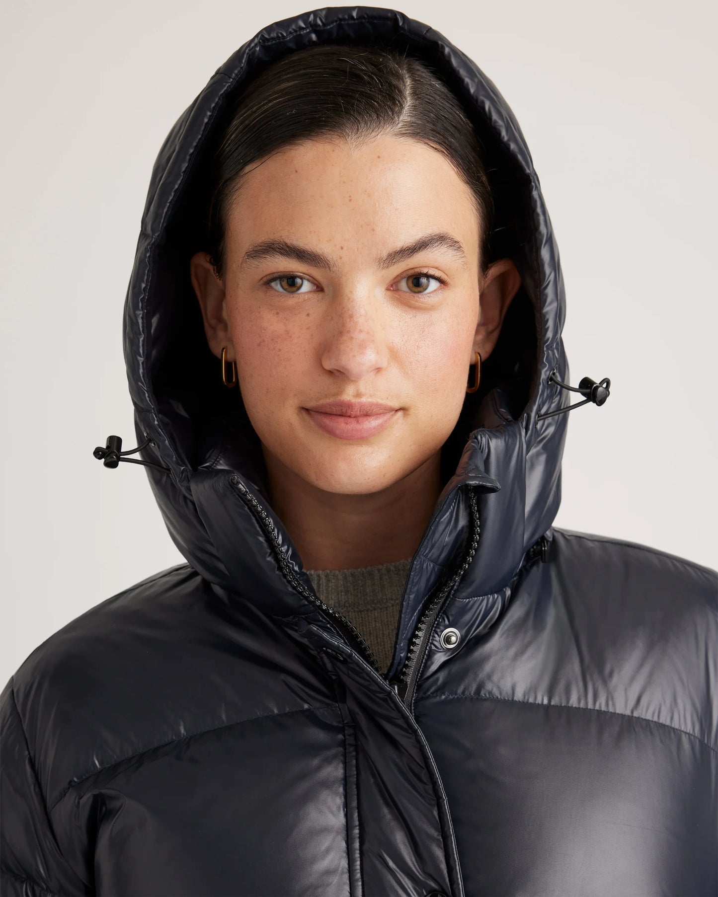Responsible Down Cropped Puffer Jacket - XS / Shiny Black