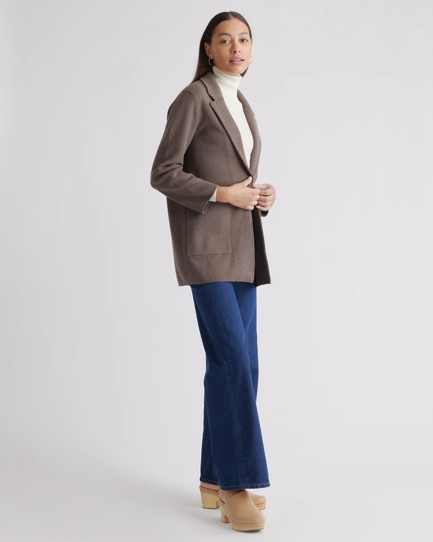 100% Organic Cotton Knit Blazer - XS / Heather Dove Grey