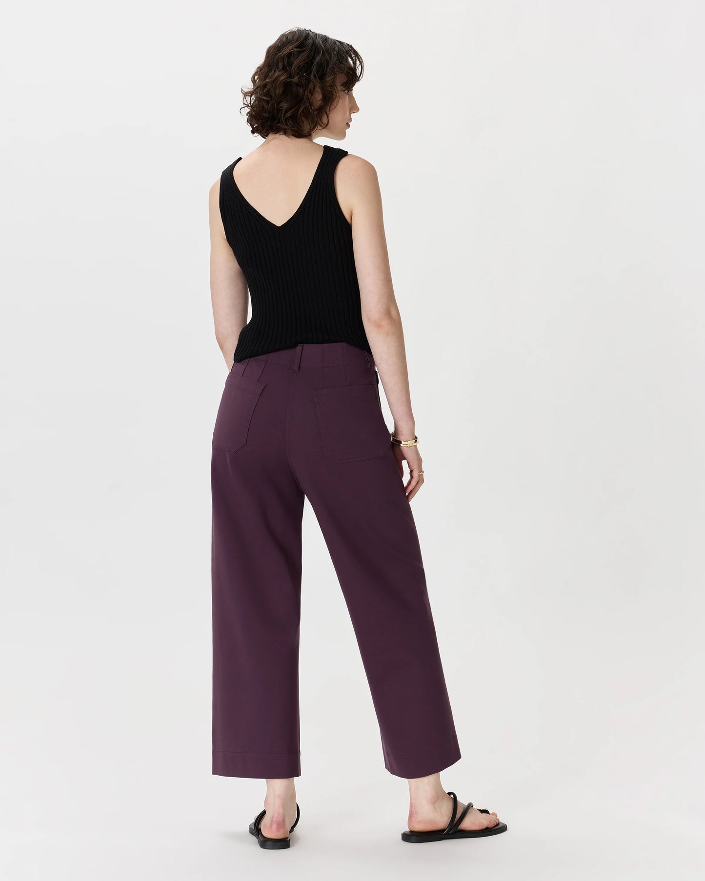 Ultra-Stretch Ponte Cropped Wide Leg Pants - 0 / Espresso