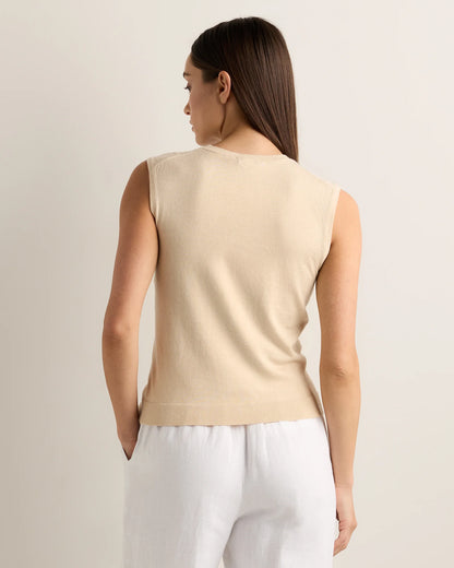 Lightweight Cotton Cashmere Sweater Tank - XS / Black