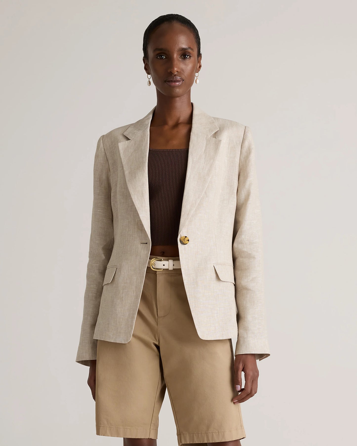 100% European Linen Structured Blazer - XS / French Blue