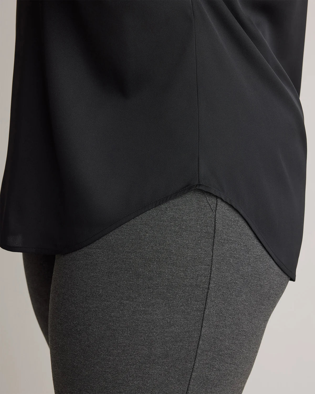 Washable Stretch Silk Dolman Sleeve Blouse - 1X / Black