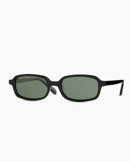 Mykonos Polarized Acetate Sunglasses - One Size / Black with Green lens