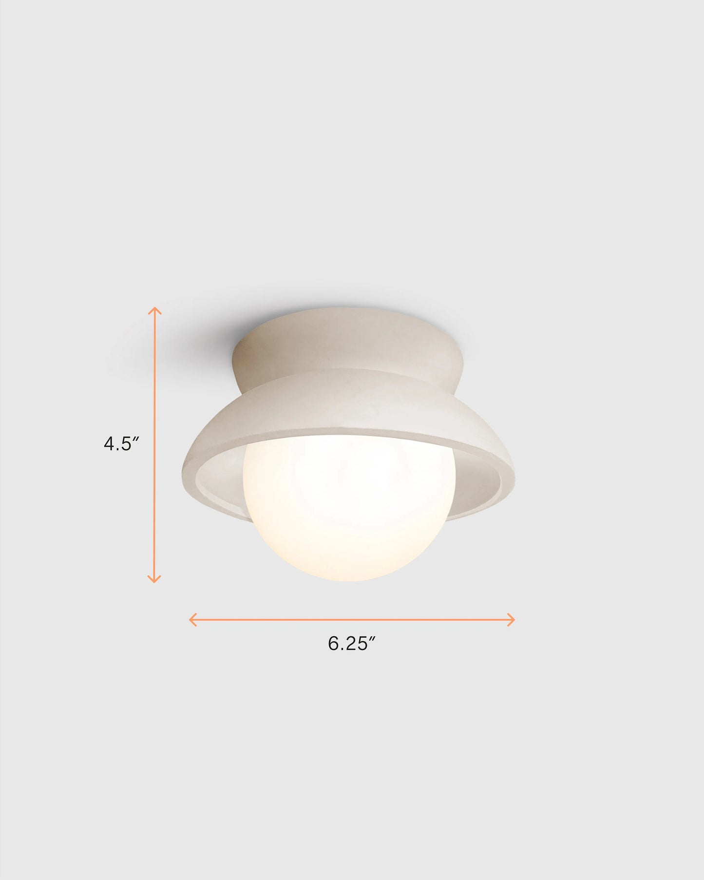 Classic Ceramic and Glass Globe Sconce - 6.25" / Natural