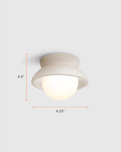 Classic Ceramic and Glass Globe Sconce - 6.25" / Natural