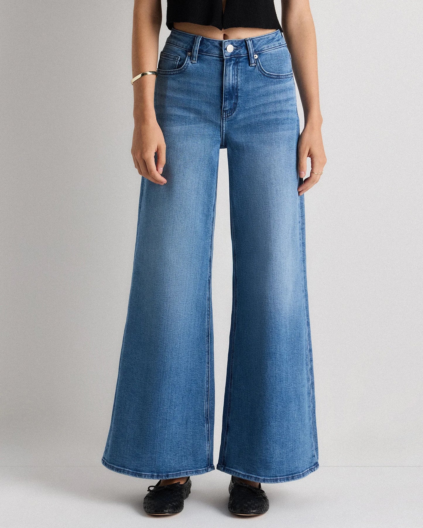 Bella Stretch Palazzo Jeans - 24 / Frosted Blue