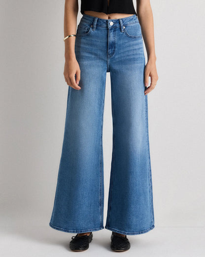 Bella Stretch Palazzo Jeans - 24 / Frosted Blue