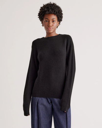 100% Yak Wool Crewneck Sweater - XS / Black