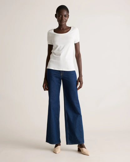 Cotton Modal Scoop Neck Tee - XS / Navy
