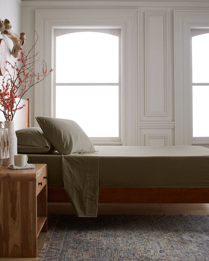 Organic Brushed Cotton Sheet Set - Twin / Toffee