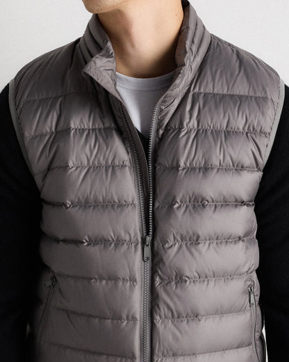 Lightweight Down Packable Puffer Vest - S / Overcast Grey