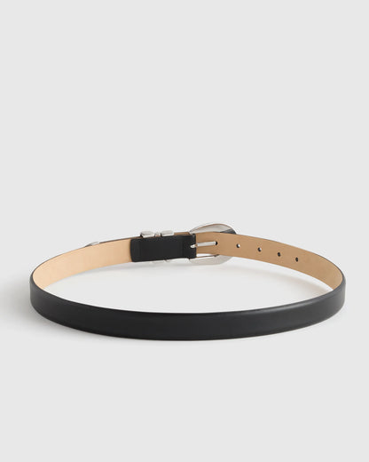 Elissa Triple Keeper European Leather Belt - XS / Black/Gold