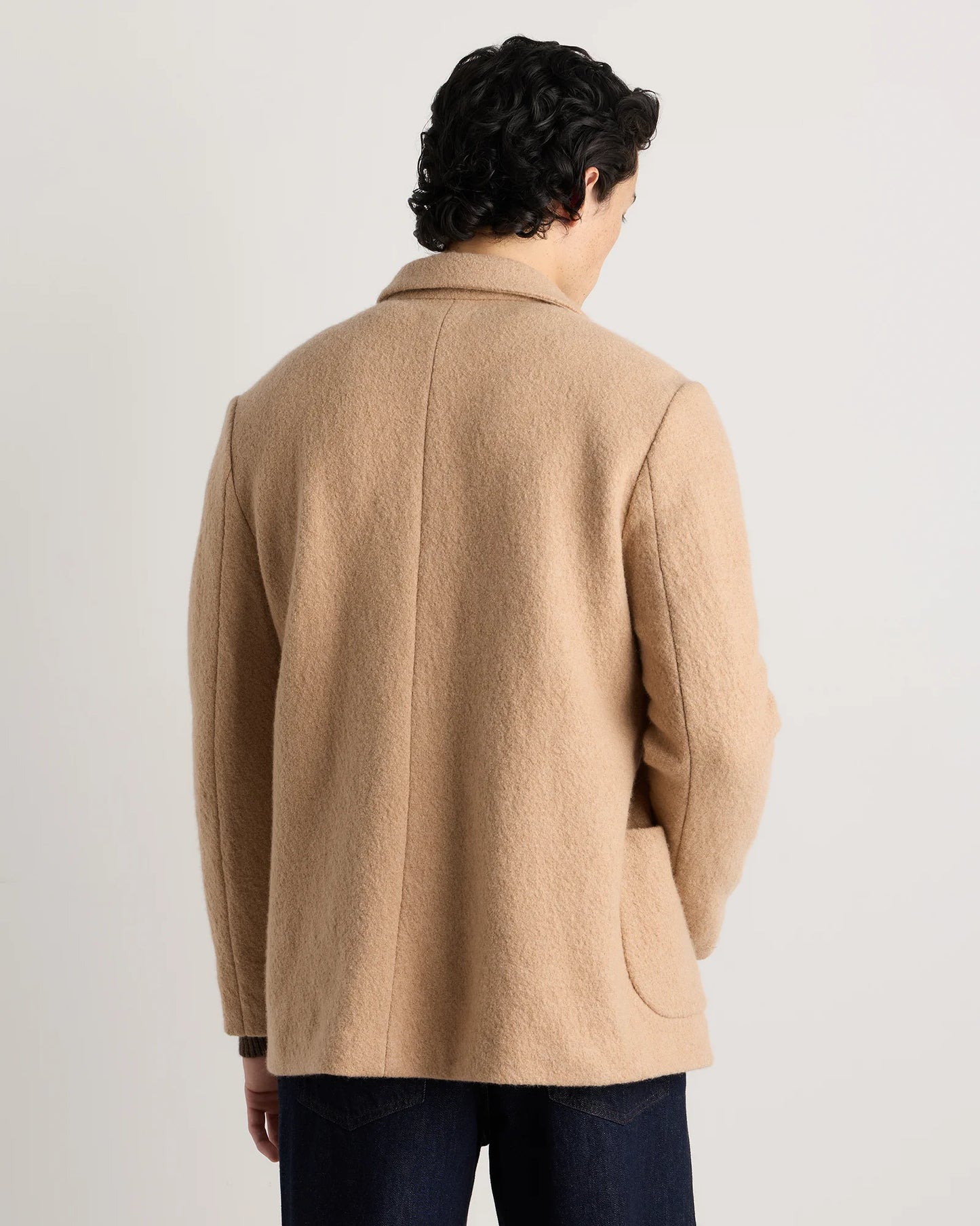 Boiled Wool Cashmere Blazer - S / Heather Charcoal