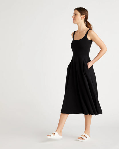 Tencel Jersey Fit & Flare Dress - XS / Dark Olive