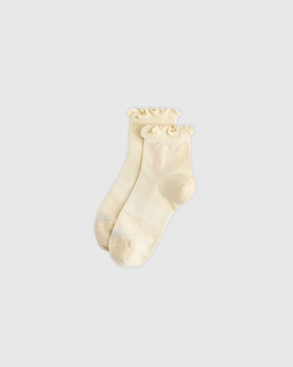 Everyday Lightweight Cotton Ruffle Quarter Crew Sock (4-pack) - S / Black