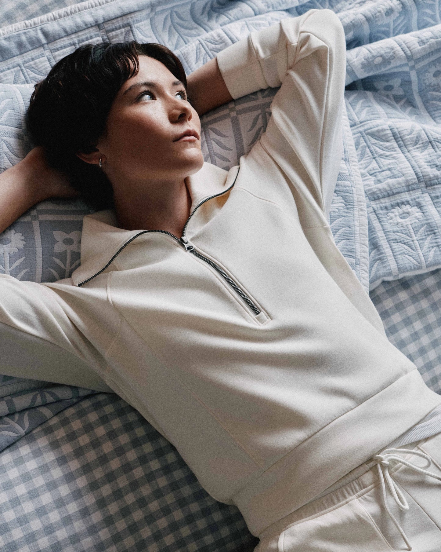 CloudComfort Half Zip Sweatshirt - XS / Pebble Beige