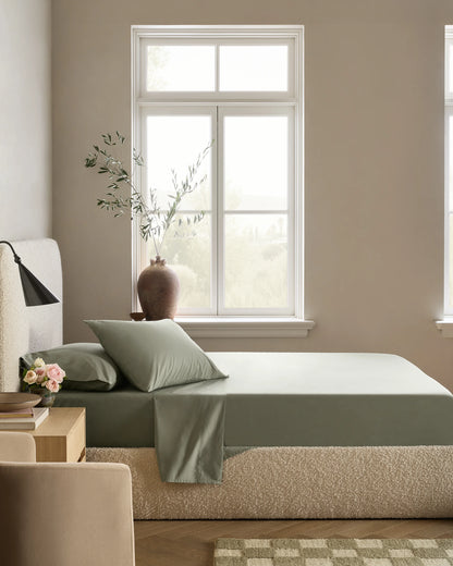 Organic Crisp Percale Pillowcase Set - Standard / White