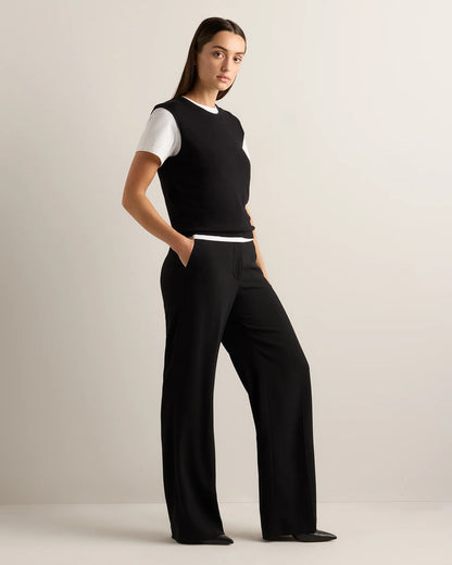 Lightweight Cotton Cashmere Sweater Tank - XS / Black
