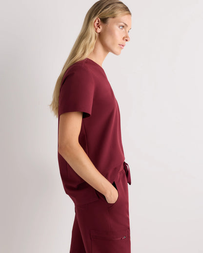AeraFlex 1-Pocket Scrub Top - XS / Bold Black