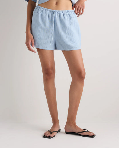 100% Organic Cotton Gauze Shorts - XS / Orchid Blue