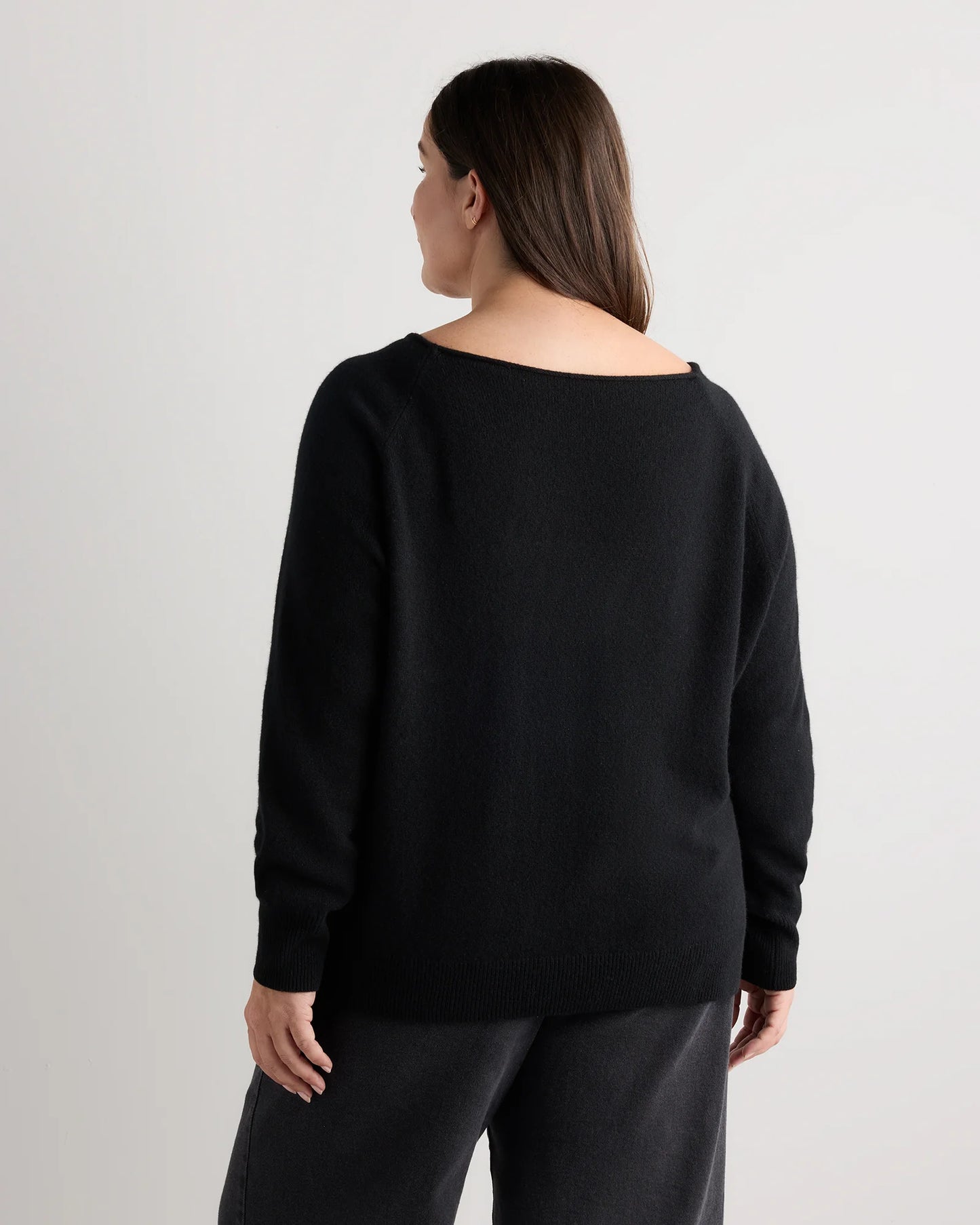 Mongolian Cashmere Boatneck Sweater - 1X / Heather Vintage Pink