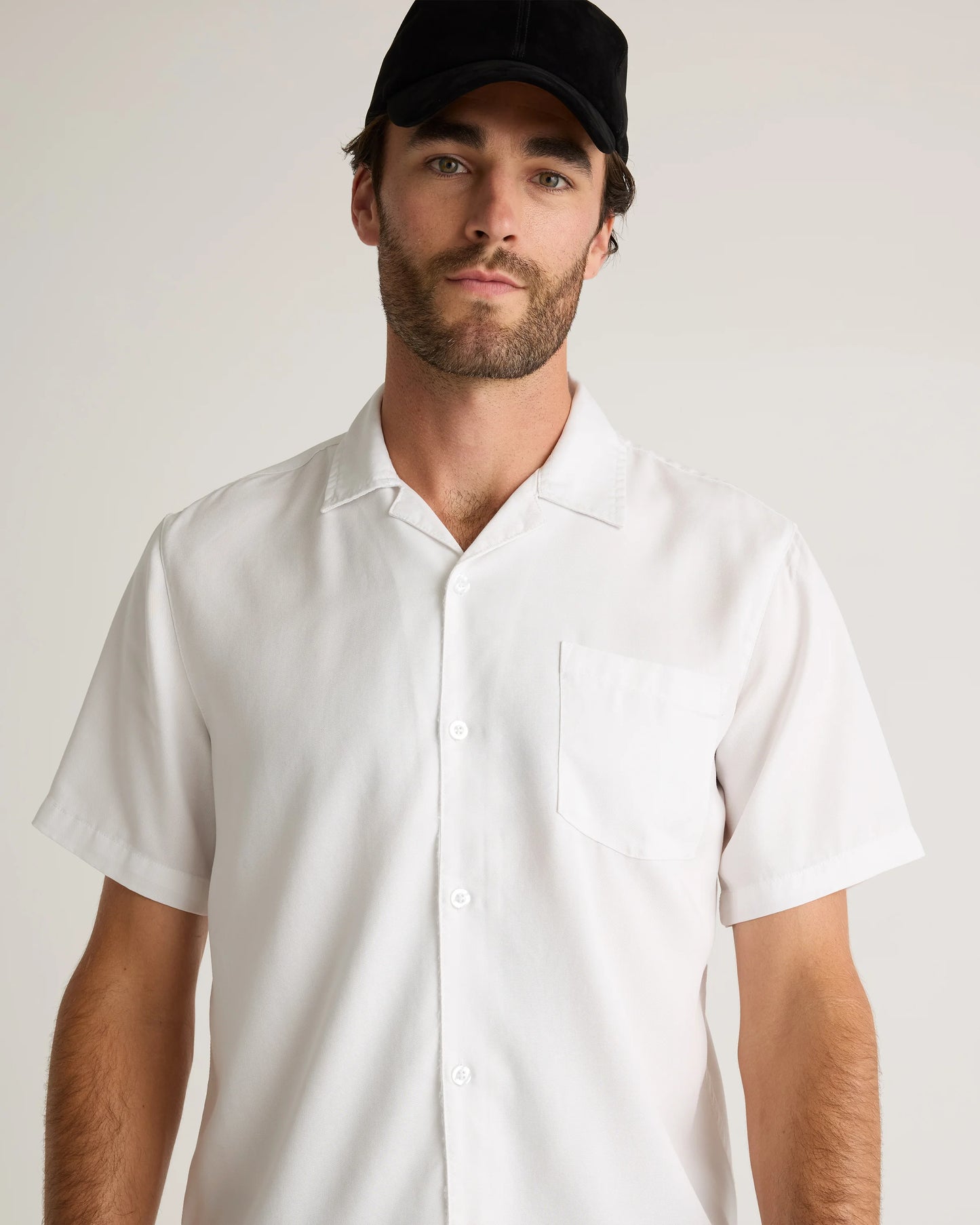 Vintage Wash Tencel Camp Shirt - S / Olive