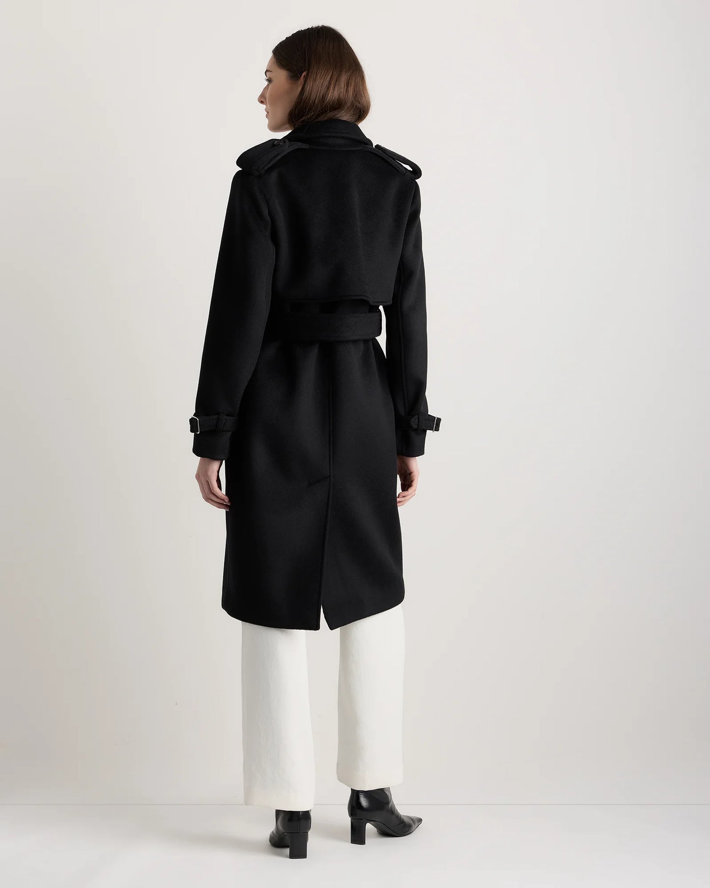 100% Mongolian Cashmere Trench Coat - XS / Heather Taupe
